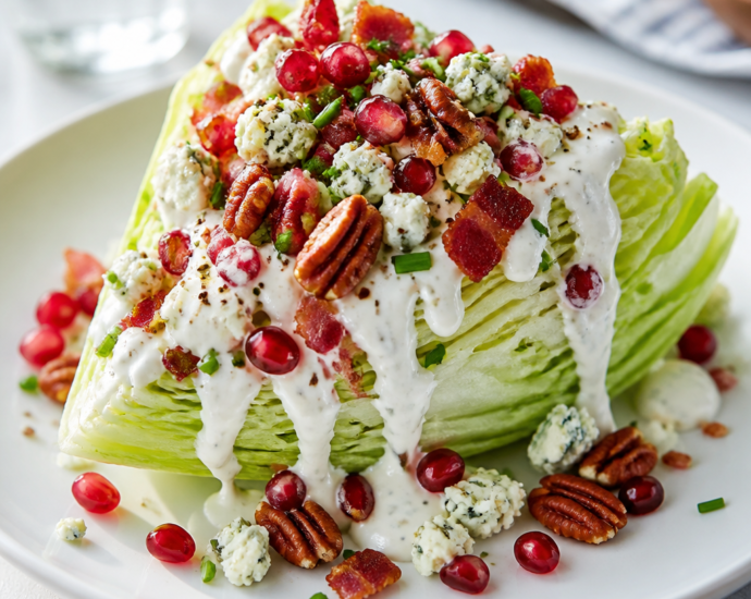 Wedge Salad with Pomegranate Seeds