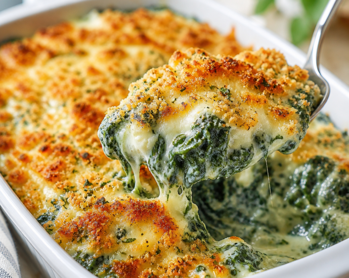 Creamed Spinach Gratin