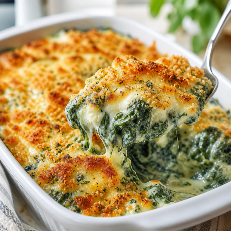 Creamed Spinach Gratin