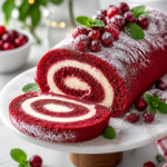 Festive Red Velvet Roll Cake
