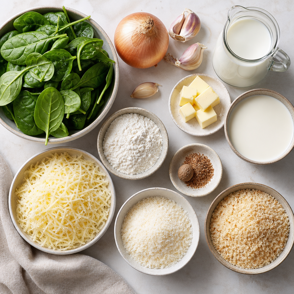 Creamed Spinach Gratin ingredients