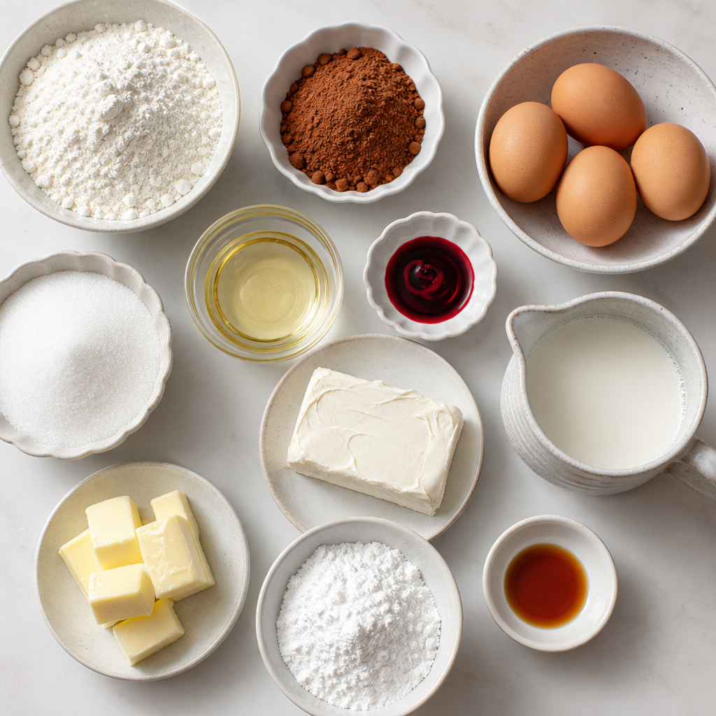 Red Velvet Roll Cake ingredients