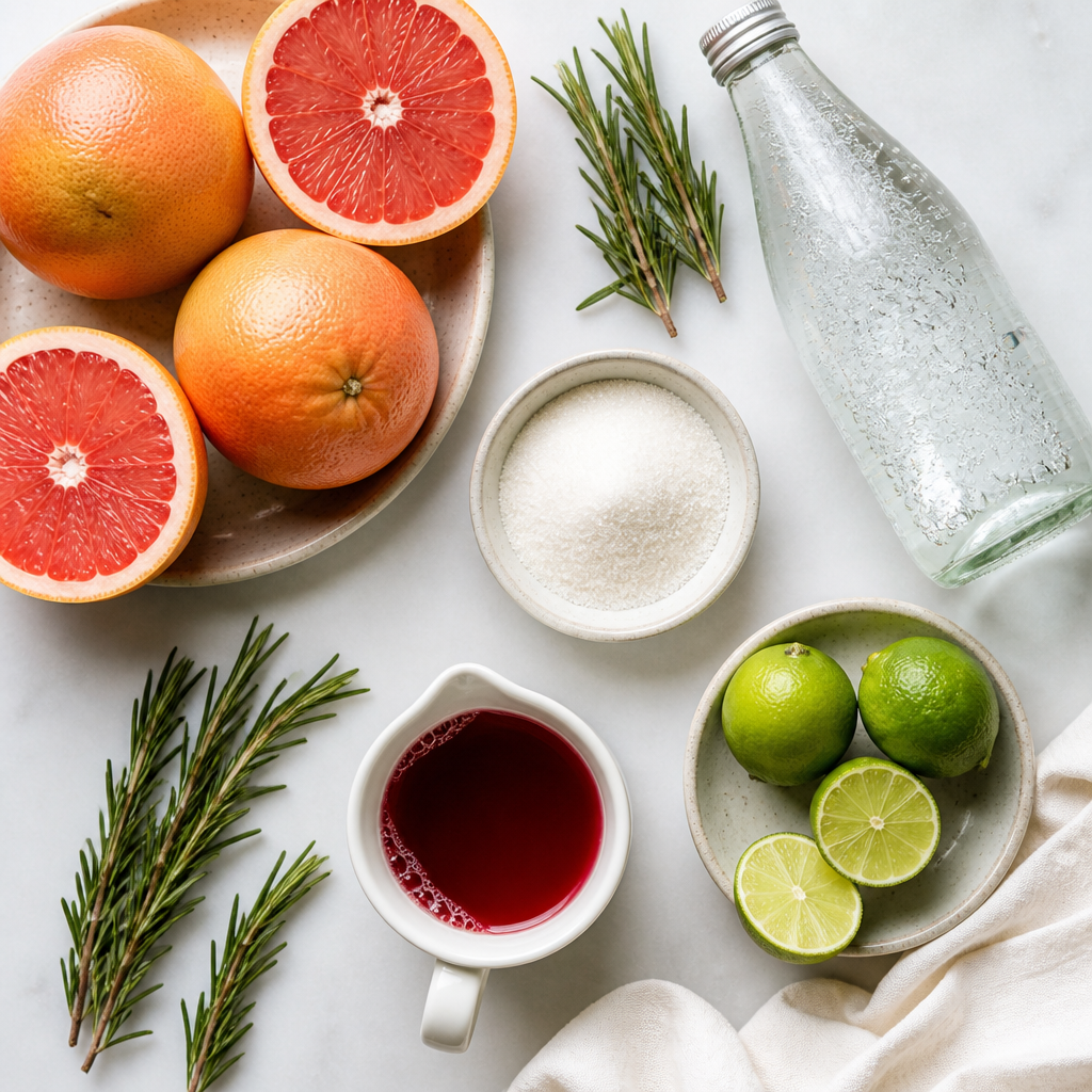 Rosemary Grapefruit Mocktail ingredients