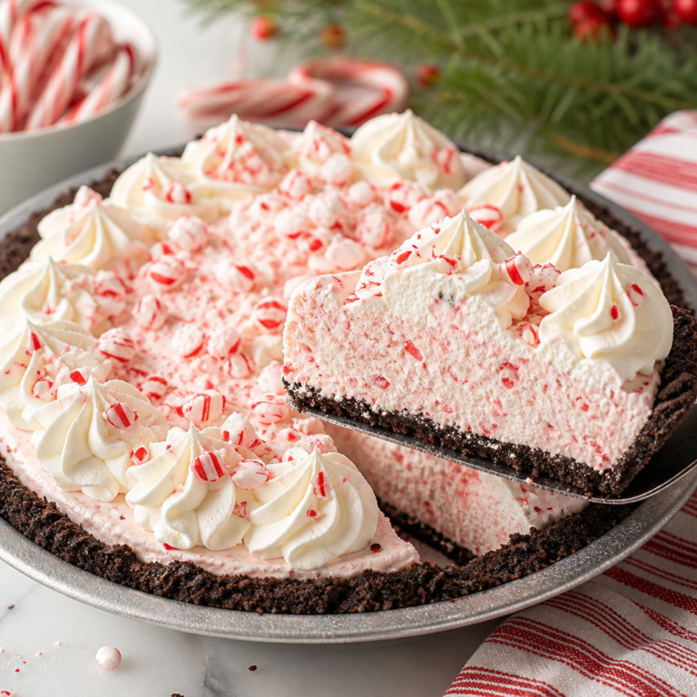 Candy Cane Icebox Pie