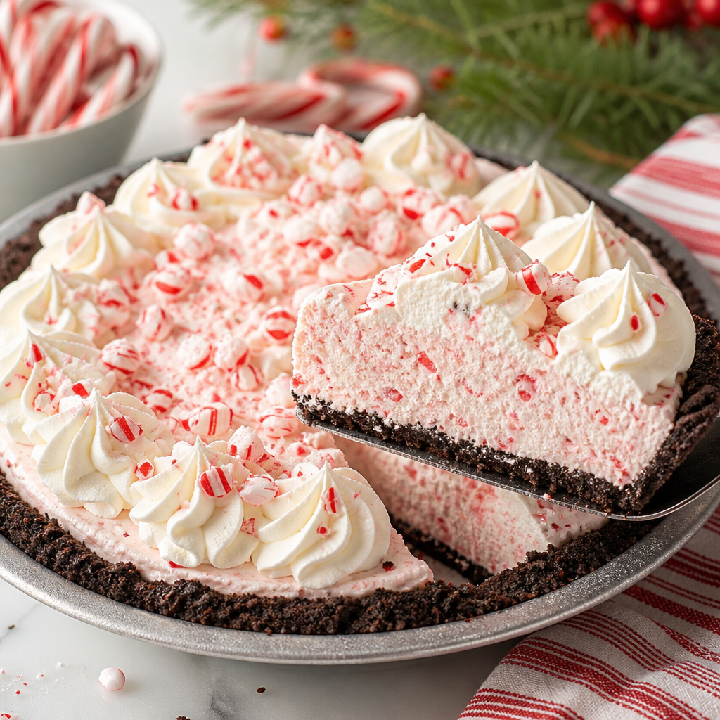 Candy Cane Icebox Pie