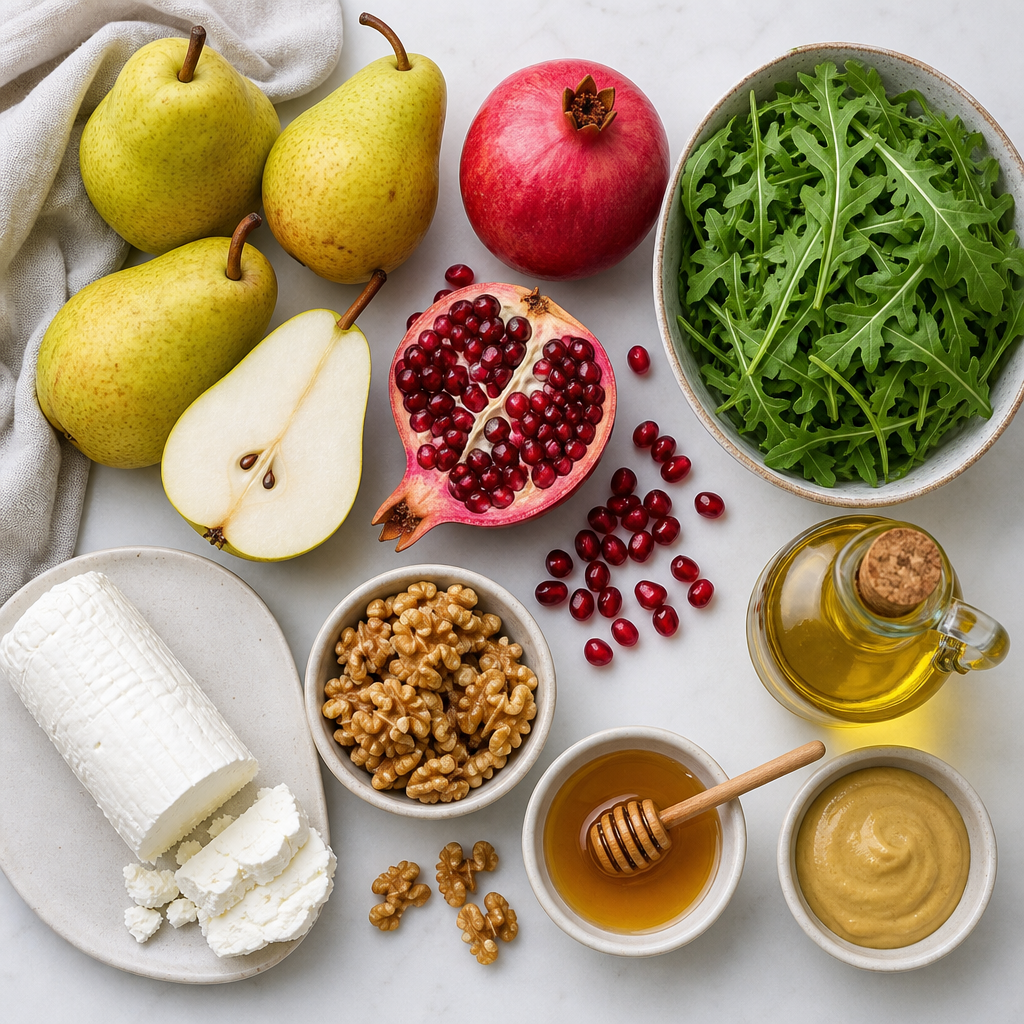 Pear Pomegranate Salad ingredients