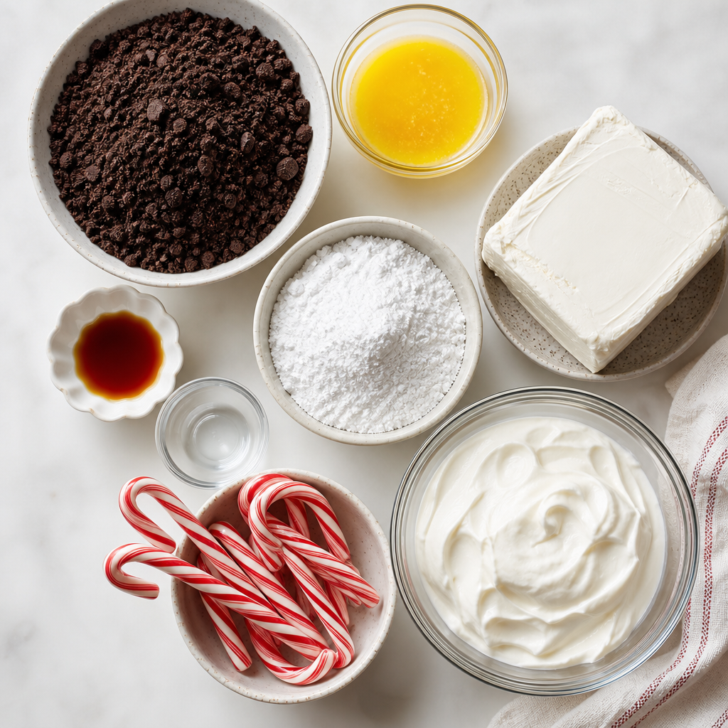 Candy Cane Icebox Pie ingredients