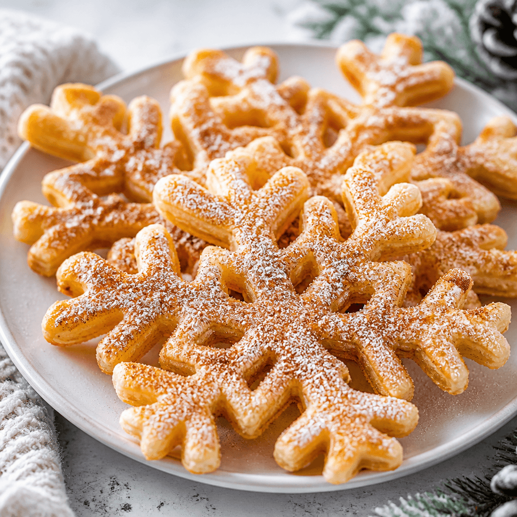 Cinnamon Sugar Puff Pastry Snowflakes