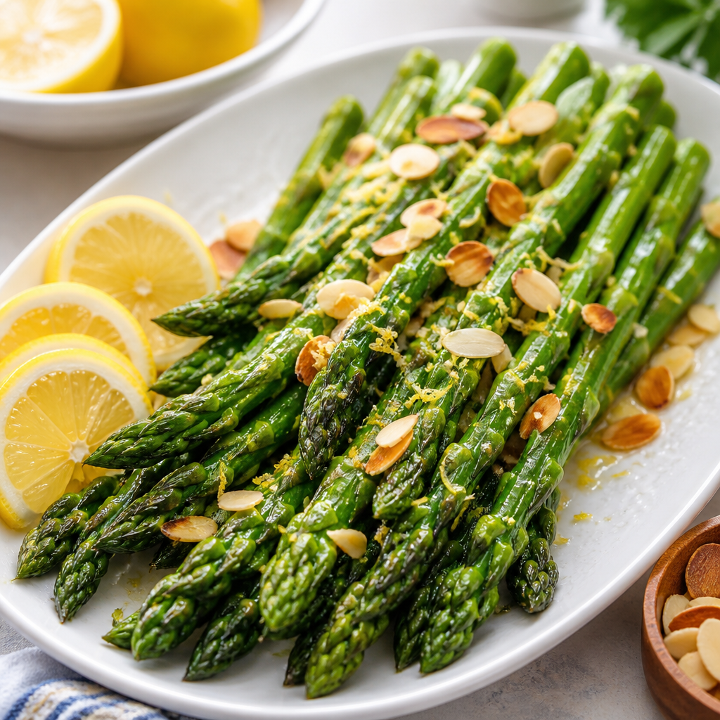Lemon Butter Asparagus with Toasted Almonds