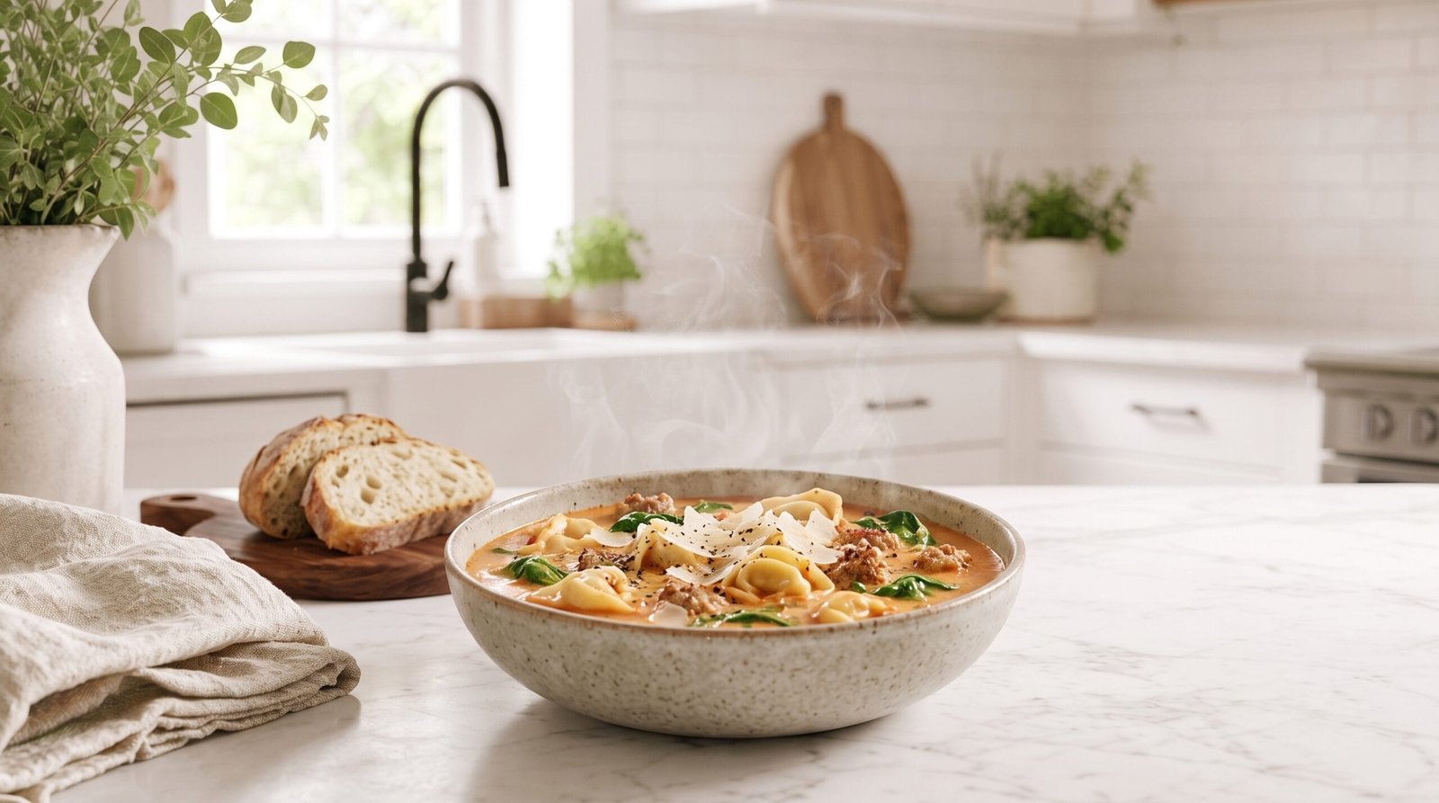 Creamy Sausage Tortellini Soup