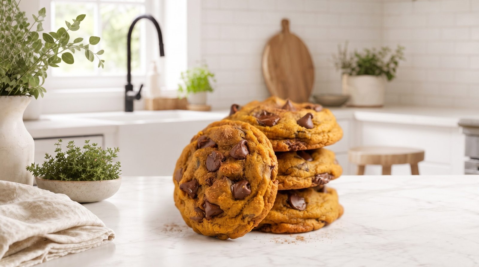 Pumpkin Chocolate Chip Cookies (Soft & Chewy)