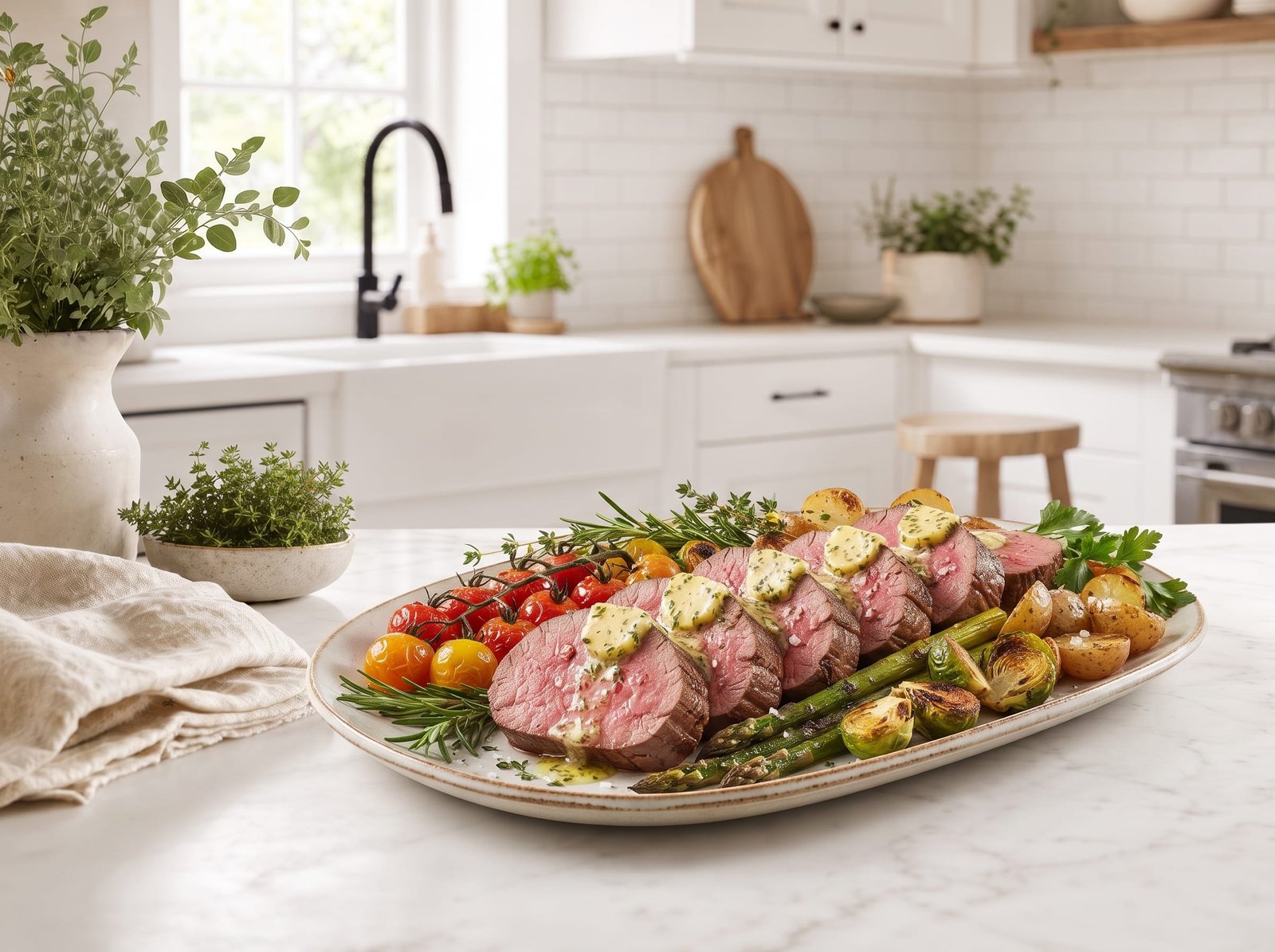 Roast Beef Tenderloin with Garlic Herb Butter