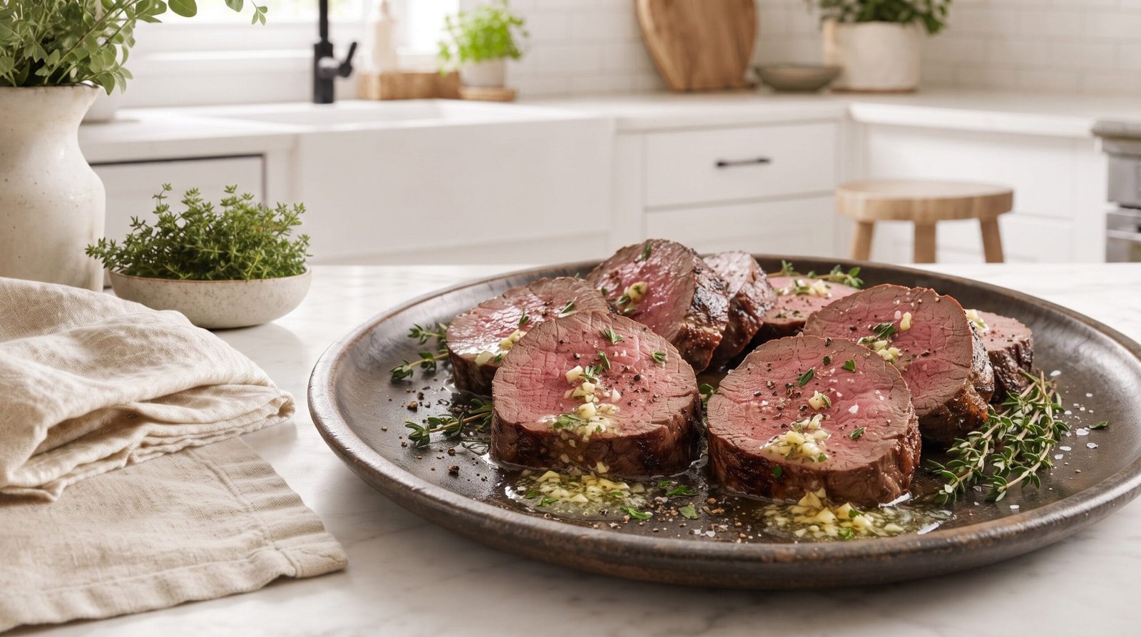 Roast Beef Tenderloin with Garlic Herb Butter