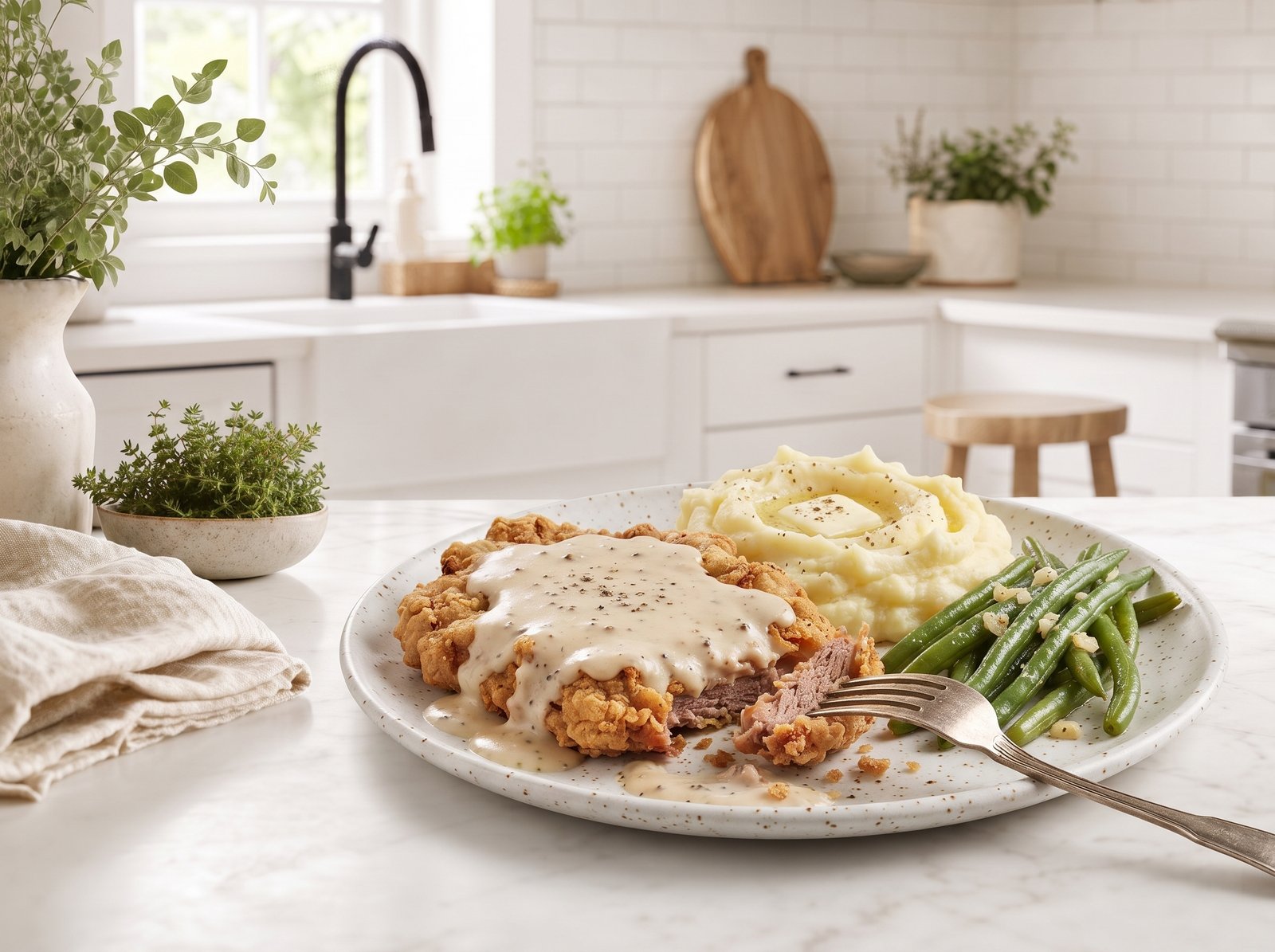 Chicken Fried Steak with Cream Gravy