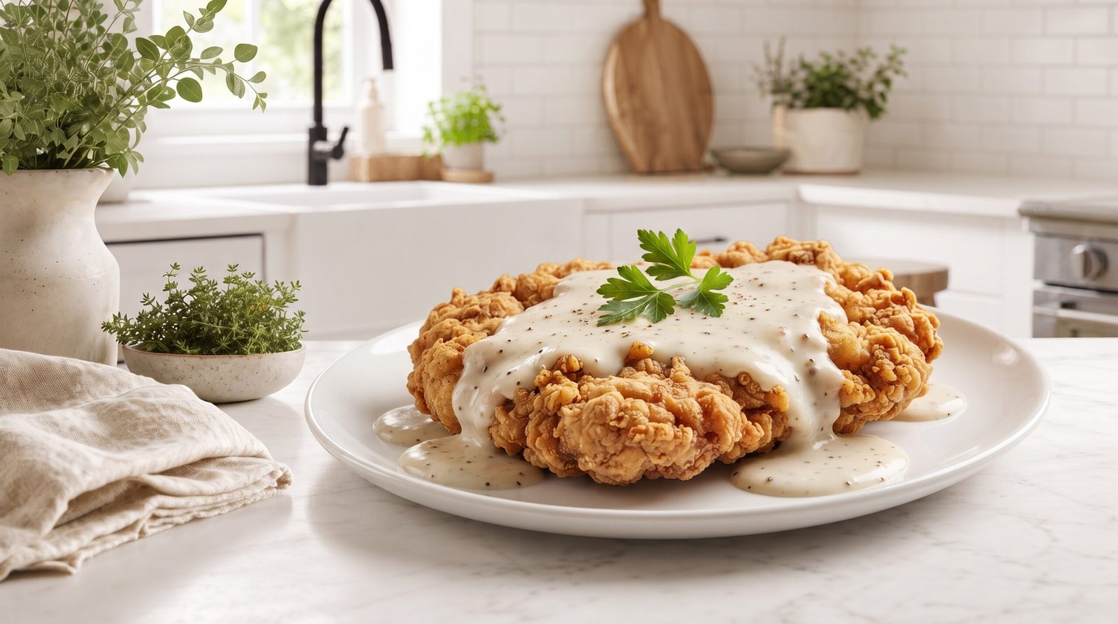 Chicken Fried Steak with Cream Gravy