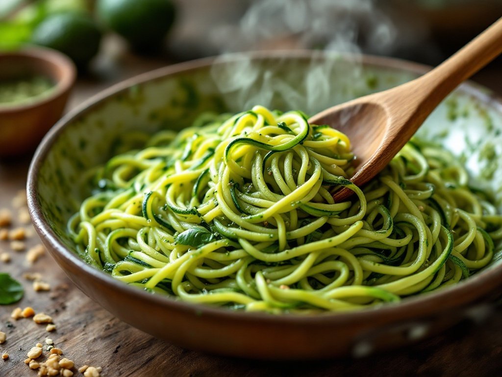 Zucchini Noodles with Avocado Pesto