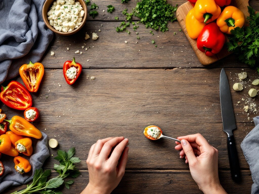 Garlic Herb Cheese-Stuffed Mini Peppers