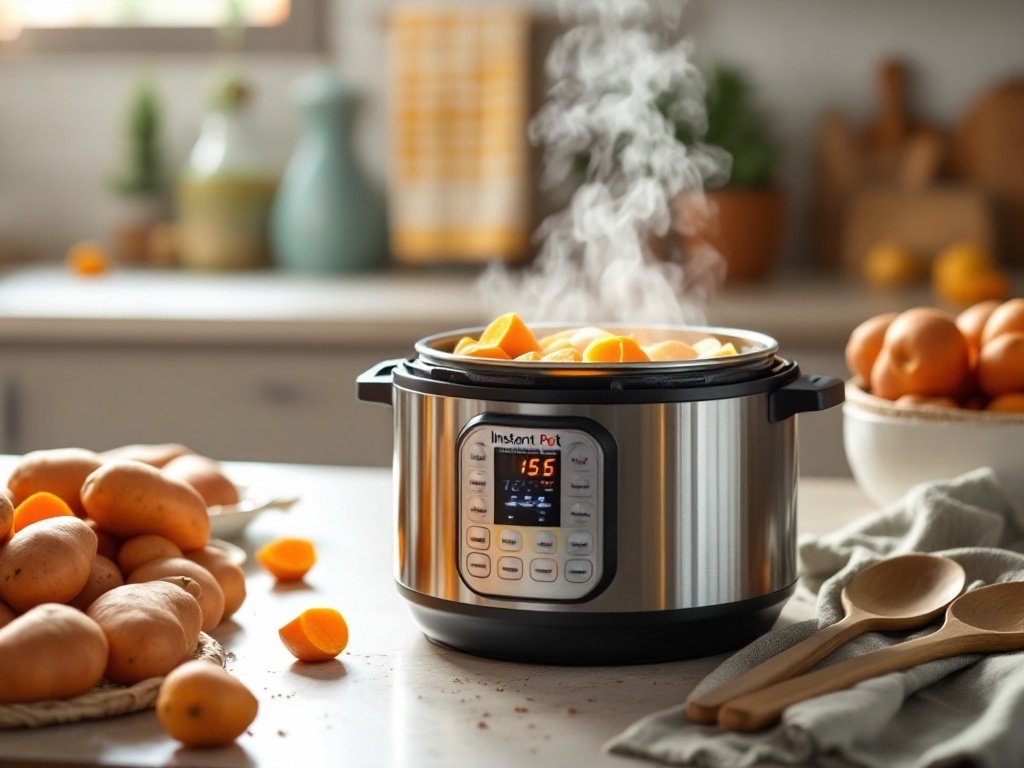 Perfectly cooked sweet potatoes in the Instant Pot