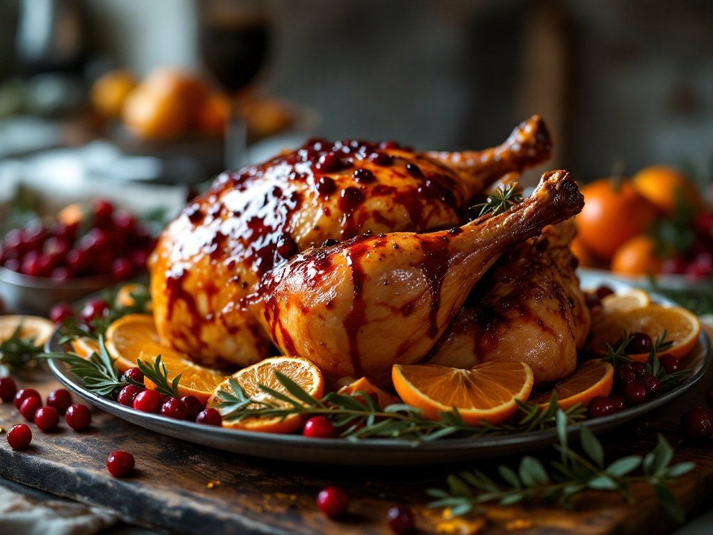 Roast Turkey with Cranberry Orange Glaze