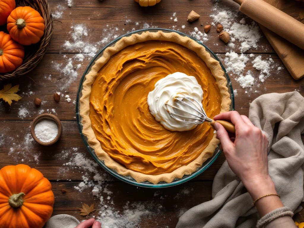 Pumpkin Pie with Spiced Whipped Cream