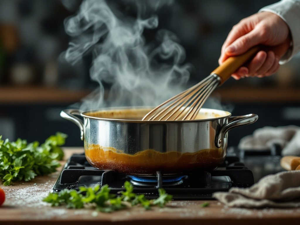 Classic Gravy poured in a gravy boat