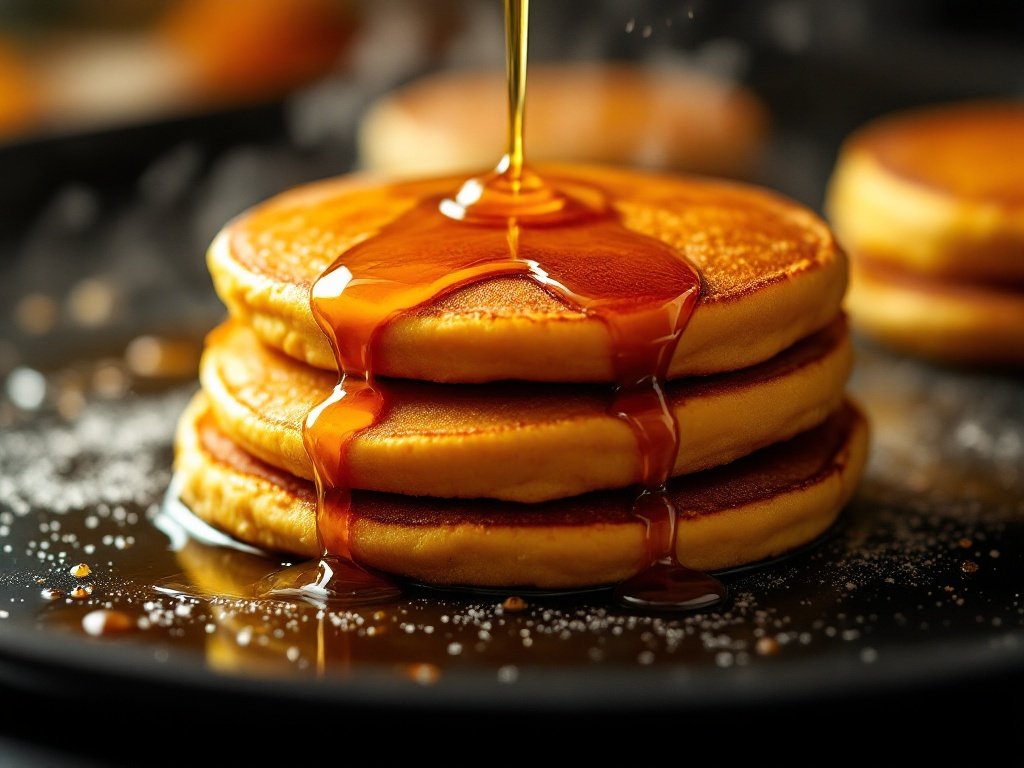 Pumpkin Pancakes with Maple Syrup