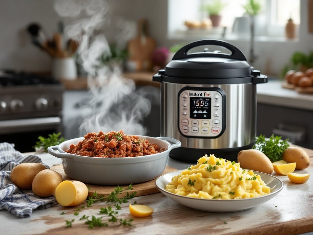 Instant Pot Meatloaf with Mashed Potatoes