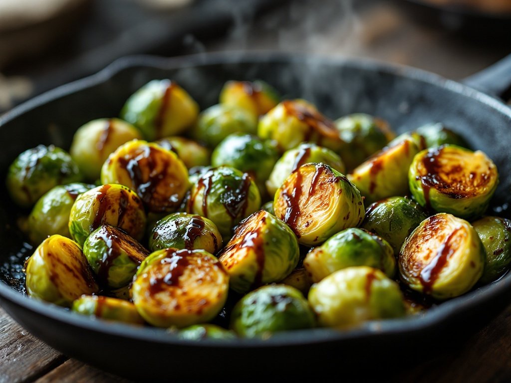Roasted Brussels Sprouts with Balsamic Glaze