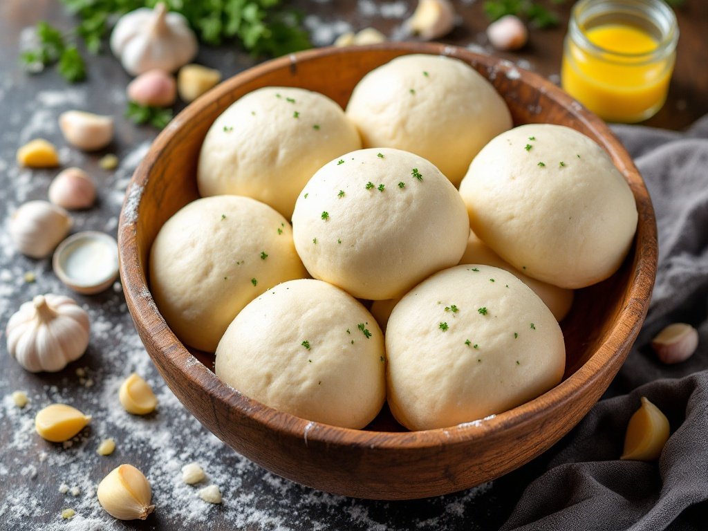 Freshly baked garlic butter dinner rolls