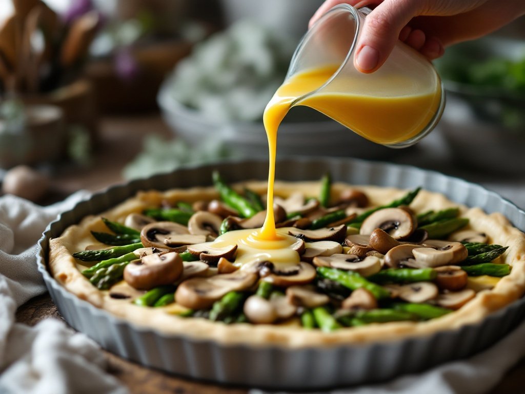 Mushroom and Asparagus Quiche