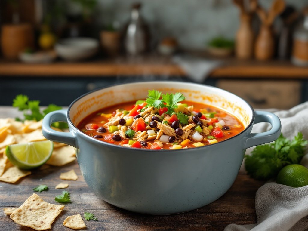 A warm bowl of Chicken Tortilla Soup