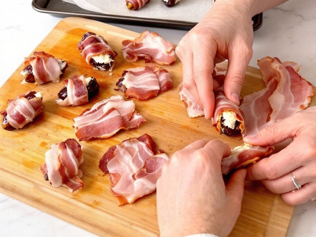 Bacon-Wrapped Dates Stuffed with Goat Cheese