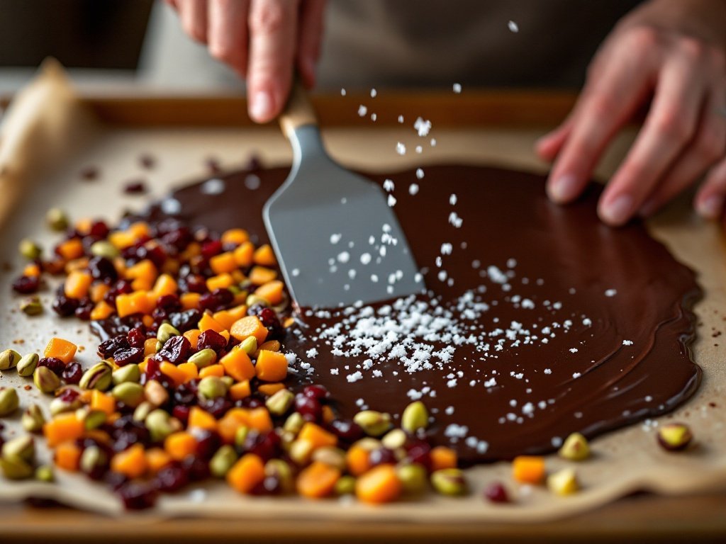 Dark Chocolate Sea Salt Bark with Dried Fruit