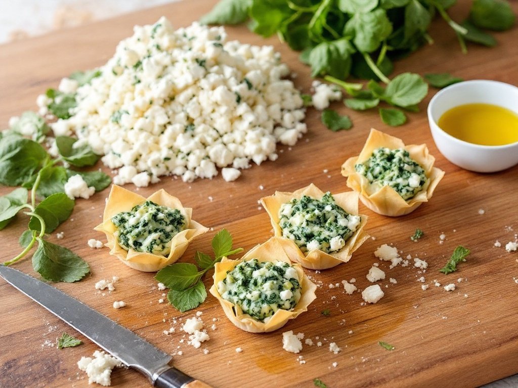 Mini Spinach and Feta Phyllo Cups