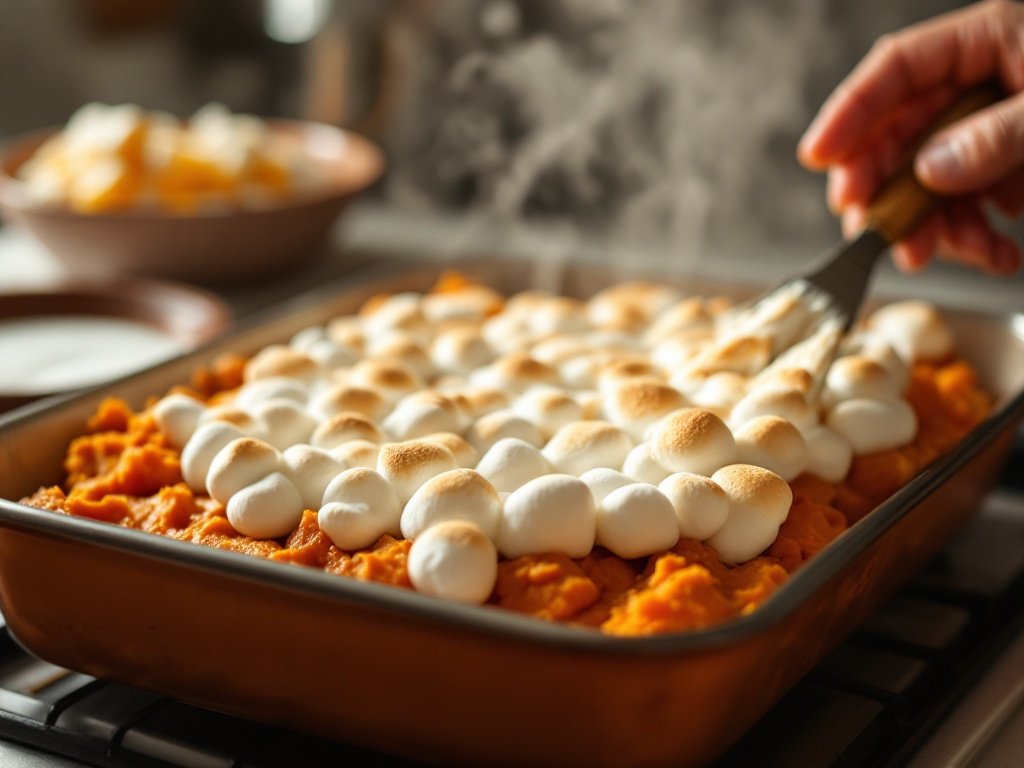 Sweet Potato Casserole with Marshmallow Topping